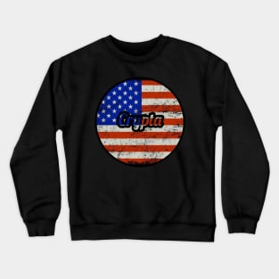 Crypta / USA Flag Vintage Style Crewneck Sweatshirt